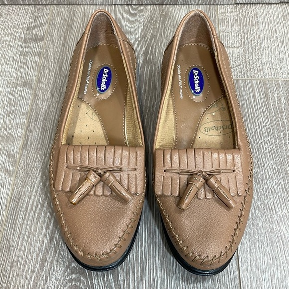 Dr. Scholl's E23-2X Leather Tassel Moccasin Loafers Double Air-Pillow Insoles 5M - Picture 1 of 14